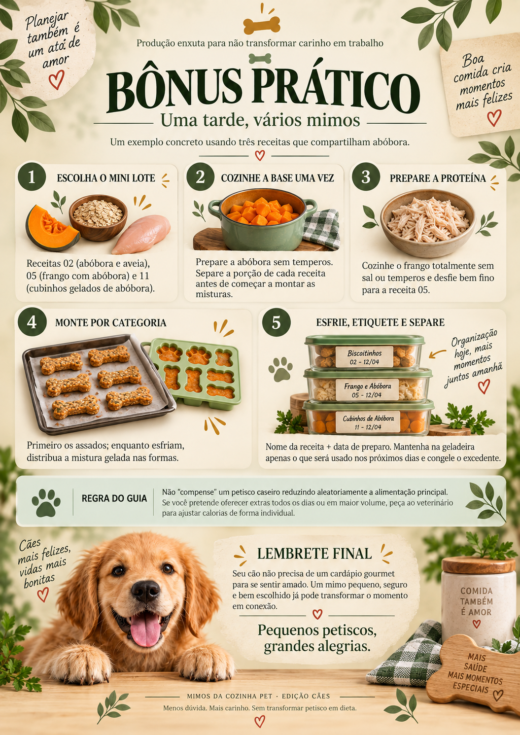 Bônus prático · Uma tarde, vários mimos